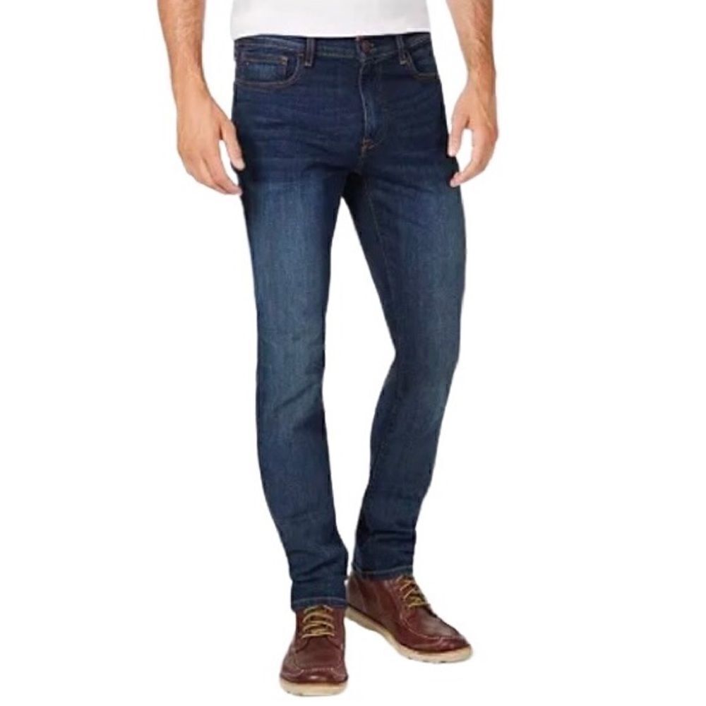 Tommy Hilfiger Men’s Straight Jeans in Dark Blue Wash Men’s 32/32